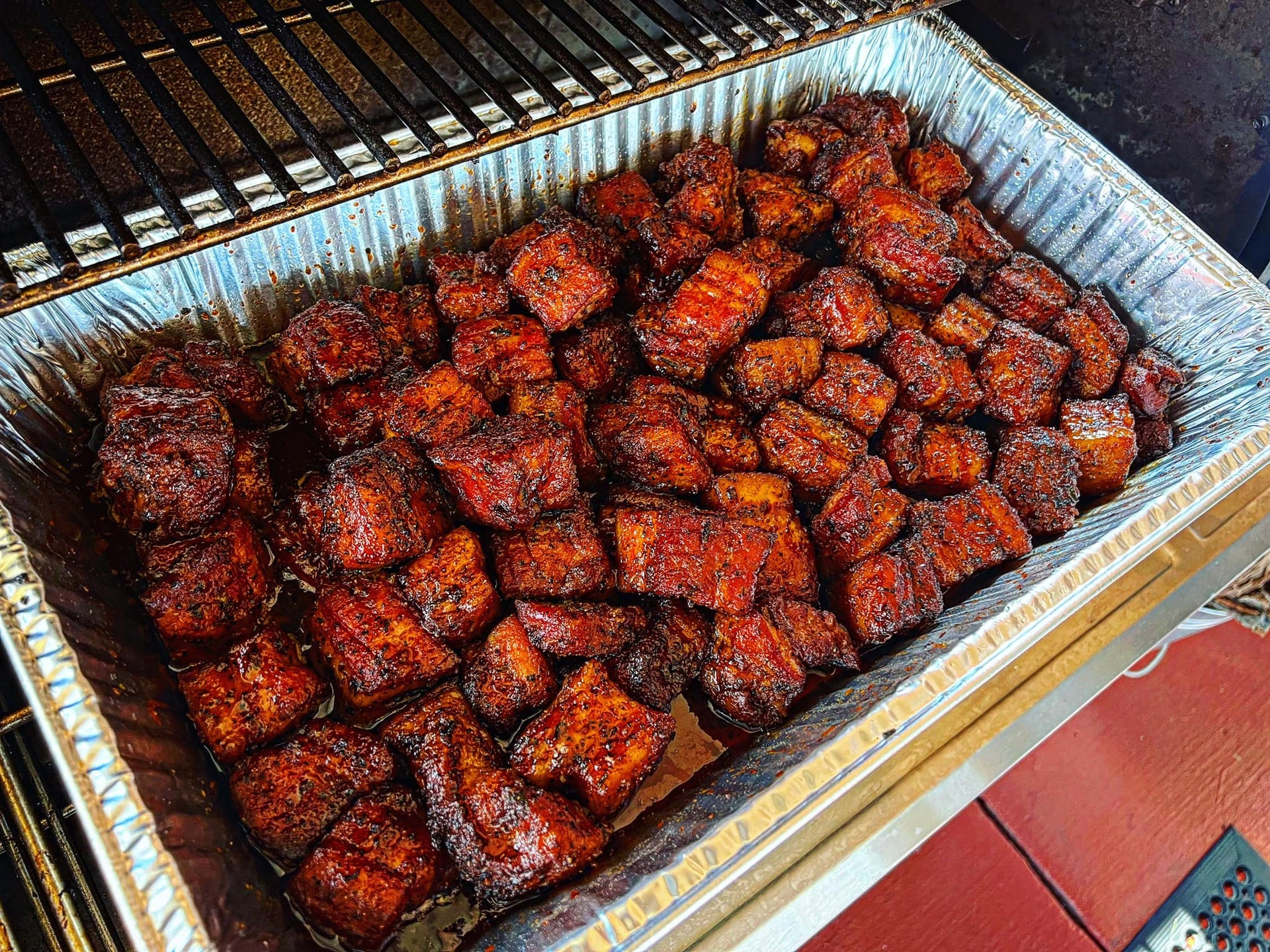 Load video: In today&#39;s video I&#39;m going to show you how to cook chuck roast burnt ends, also known as poor mans burnt ends on a slow n sear kettle grill. Sometimes you don&#39;t have a lot of people to feed and making brisket burnt ends just don&#39;t make sense. Turning a chuck roast into poor mans burnt ends is an excellent option in that situation. We start out with a chuck roast from Winco Foods Mckinney TX , some Adkins seasoning and some head country apply habanero sauce. When making burnt ends you can do them different ways. In this video we cubed them up prior to cooking them so that we could get seasoning all over the sides and edges. The kettle grill was running between 250 to 300 degrees the entire cook and it took roughly 5 hours to make these delicious poor man burnt ends. So next time you are hungry for some burnt ends and don&#39;t want to break the bank to make them with a brisket... Grab a chuck roast cube it up, apply your BBQ rub to it and fire the grill up with some cherry wood.. You are going to love the outcome on these chuck roast poor man burnt ends.